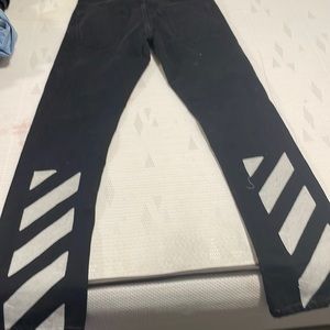 Black Off white strip jeans